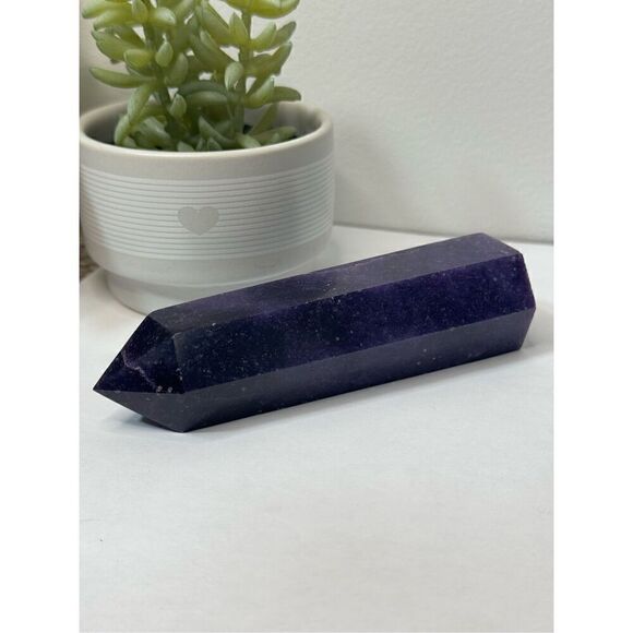 Natural Dark Lepidolite Tower - Picture 5 of 8